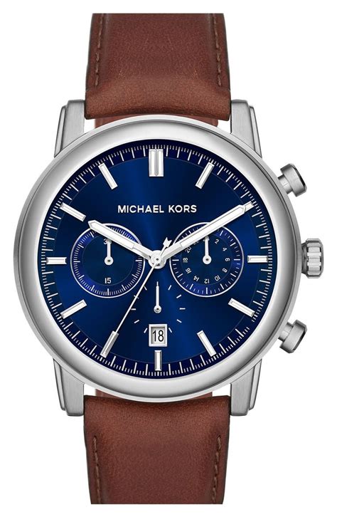 michael kors pennant chronograph leather strap watch 43mm|Michael Kors Pennant Leather Strap Watch, 43mm Jewelry.